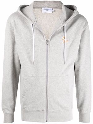 Maison Kitsuné logo-patch zip-up hoodie - Grey
