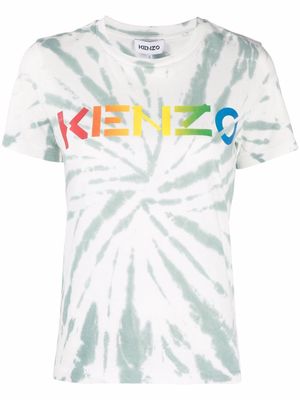 Kenzo logo-print tie-dye T-shirt - Green
