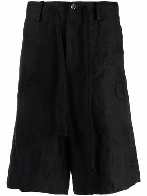 Uma Wang jacquard-pattern Bermuda shorts - Black