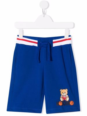 Moschino Kids toy-bear print shorts - Blue
