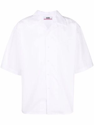 Gcds logo-embroidered short-sleeve shirt - White