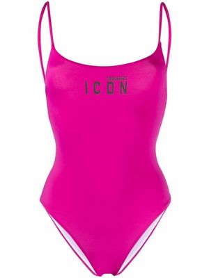 Dsquared2 Icon logo-print swimsuit - Pink