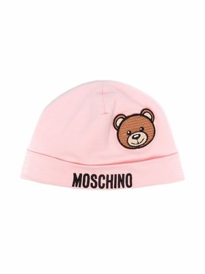 Moschino Kids Teddy Bear logo beanie - Pink