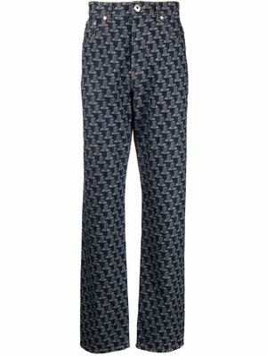 LANVIN all-over pattern trousers - Blue