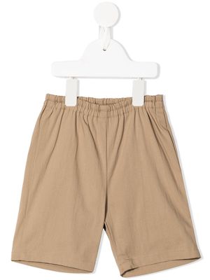 Familiar elasticated straight-leg trousers - Brown