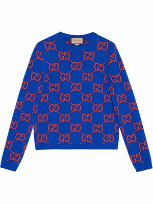 Gucci GG intarsia-knit jumper - Blue
