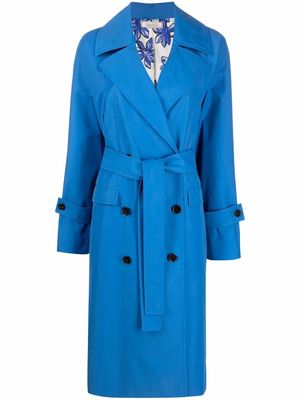 Nina Ricci double-breasted belted trench coat - Blue