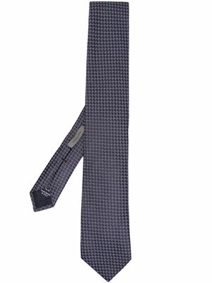 Corneliani geometric-pattern silk tie - Blue