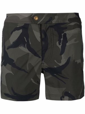 TOM FORD military-pattern swimming trunks - Green