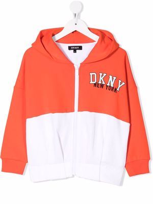 Dkny Kids chest logo-print hoodie - Orange