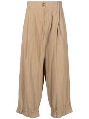 Kolor cropped straight-leg trousers - Brown