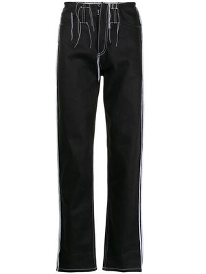 Maison Margiela mid-rise contrast-stitch straight-leg jeans - Black
