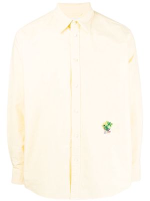 Doublet lettuce-detail long-sleeve shirt - Yellow