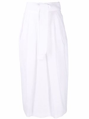 Fabiana Filippi belted cotton midi skirt - White