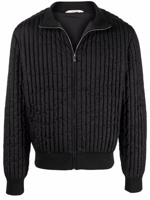 Valentino funnel neck padded bomber jacket - Black