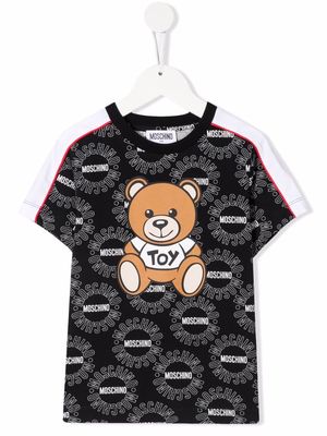 Moschino Kids bear-motif logo-print T-shirt - Black
