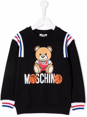 Moschino Kids Teddy Bear logo-print sweatshirt - Black
