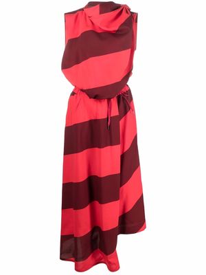 Vivienne Westwood asymmetric stripe-print dress - Red