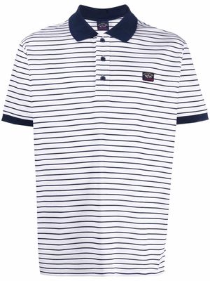 Paul & Shark stripe-print polo shirt - Blue