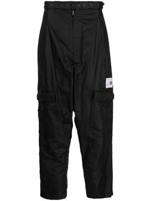 Maison Mihara Yasuhiro logo-patch straight-leg trousers - Black