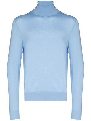 Dolce & Gabbana roll-neck fine-knit jumper - Blue