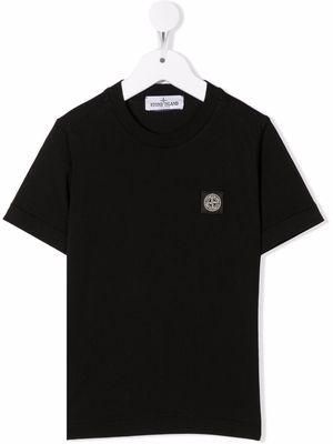 Stone Island Junior chest logo-patch T-shirt - Black