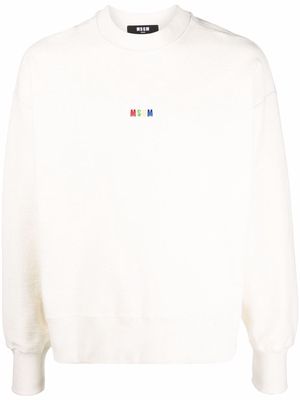 MSGM logo-embroidered sweatshirt - Neutrals