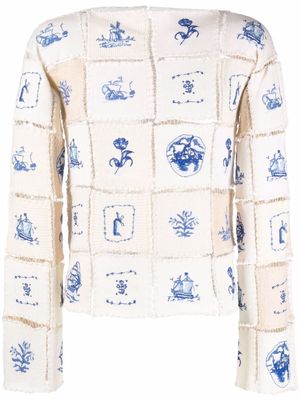Maison Margiela knitted patchwork jumper - 001F OFF WHITE