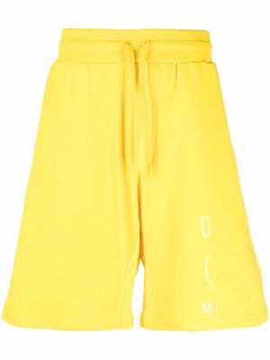 Moschino logo-print cotton track shorts - Yellow