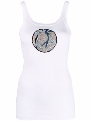 Antonio Marras sequined cotton tank top - White
