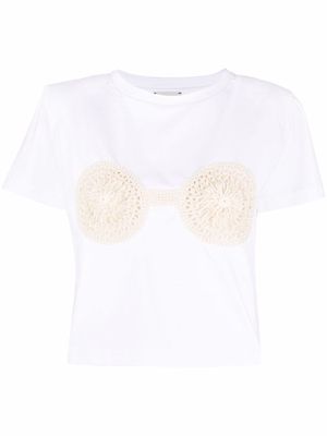 Magda Butrym crochet-detailed cotton T-shirt - White