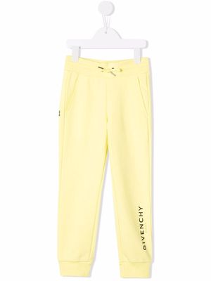 Givenchy Kids logo drawstring tracksuit bottoms - Yellow