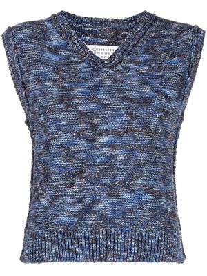 Maison Margiela melange-knit vest - Blue