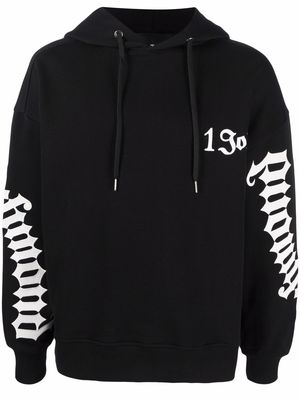 John Richmond logo-print cotton hoodie - Black