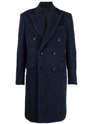 AMIRI textured double-breasted coat - Blue