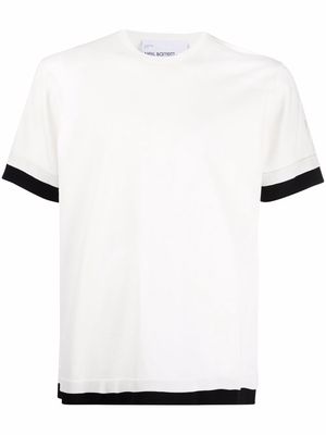 Neil Barrett contrasting trim T-shirt - White
