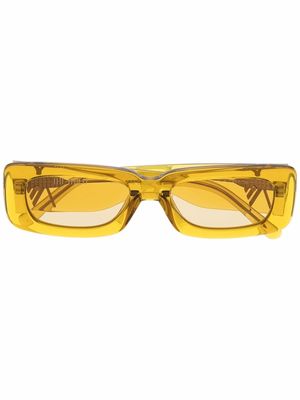 Linda Farrow x Attico rectangular-frame sunglasses - Gold