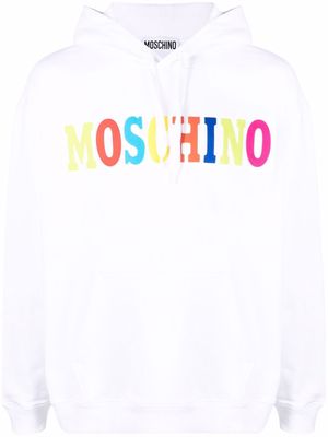 Moschino logo-print organic cotton hoodie - White
