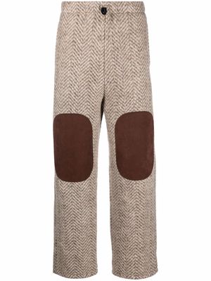 Kapital fleece herringbone-pattern trousers - Neutrals