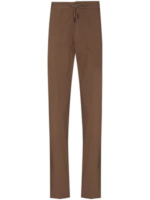 Ermenegildo Zegna tapered drawstring tailored trousers - Brown