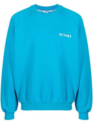 Sunnei logo-print crew-neck sweatshirt - Blue