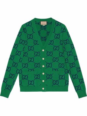 Gucci GG intarsia-knit cardigan - Green