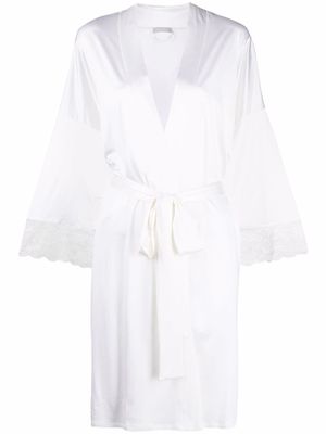Hanro lace inserts robe - White
