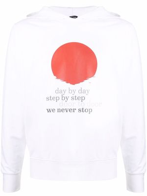 Kiton graphic-print long-sleeve hoodie - White