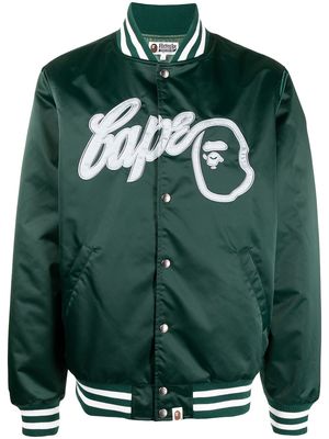 A BATHING APE® embroidered-logo bomber jacket - Green