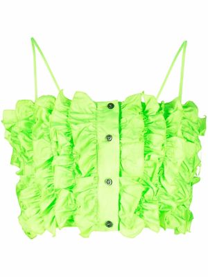 MSGM cropped ruffled top - Green