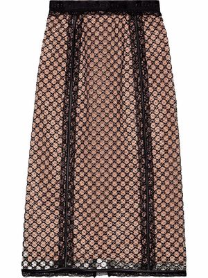 Gucci GG net-overlay skirt - Black