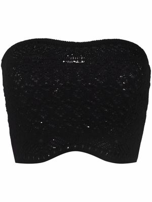 Saint Laurent cropped crochet top - Black