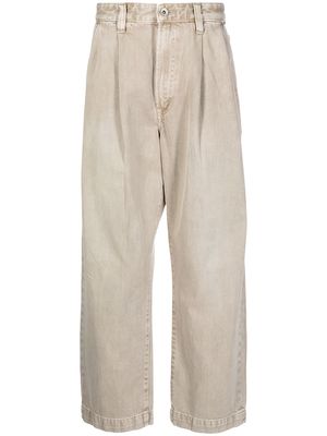FIVE CM washed straight-leg jeans - Brown