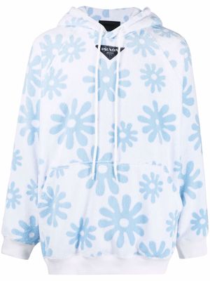 Prada flower pattern logo hoodie - White